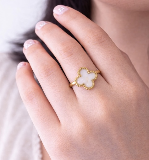 ANILLO VAN ENBLANCO Y DORADO