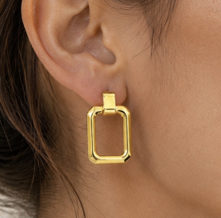 PENDIENTES ECLAT ACERO INOXIDABLE 100X100