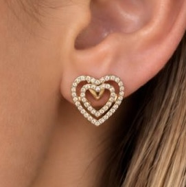 PENDIENTES CORAZON CIRCONITA DORADO