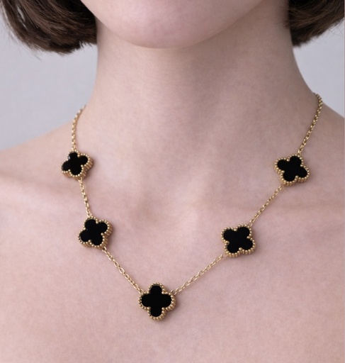 COLLAR VAN NEGRO Y DORADO