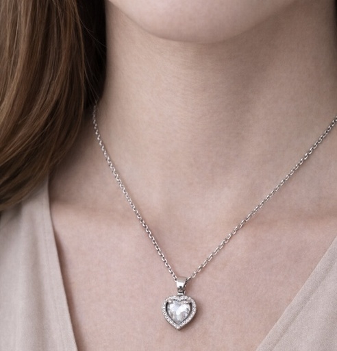 COLLAR PANDO CORAZON PLATA