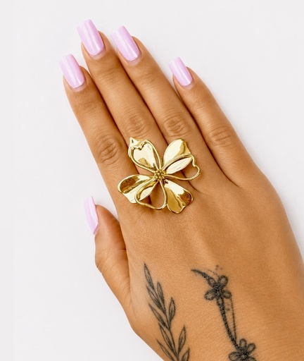 ANILLO ORQUIDEA DE ACERO INOXIDABLE