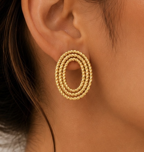 PENDIENTES ROMA ACERO INOXIDABLE 100X100