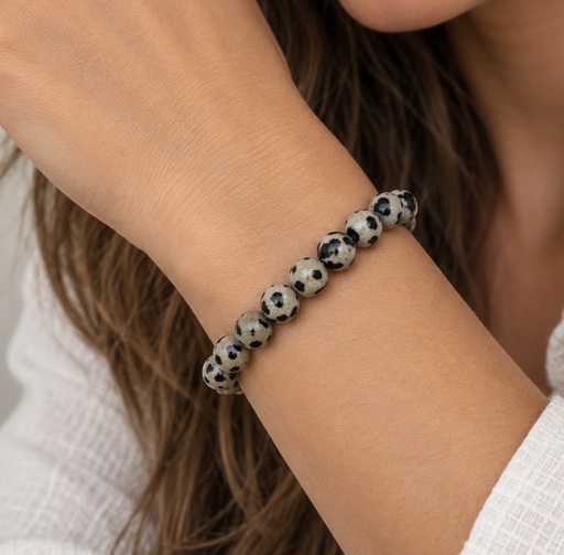 PULSERA DE CUARZO JASPE DÁLMATA